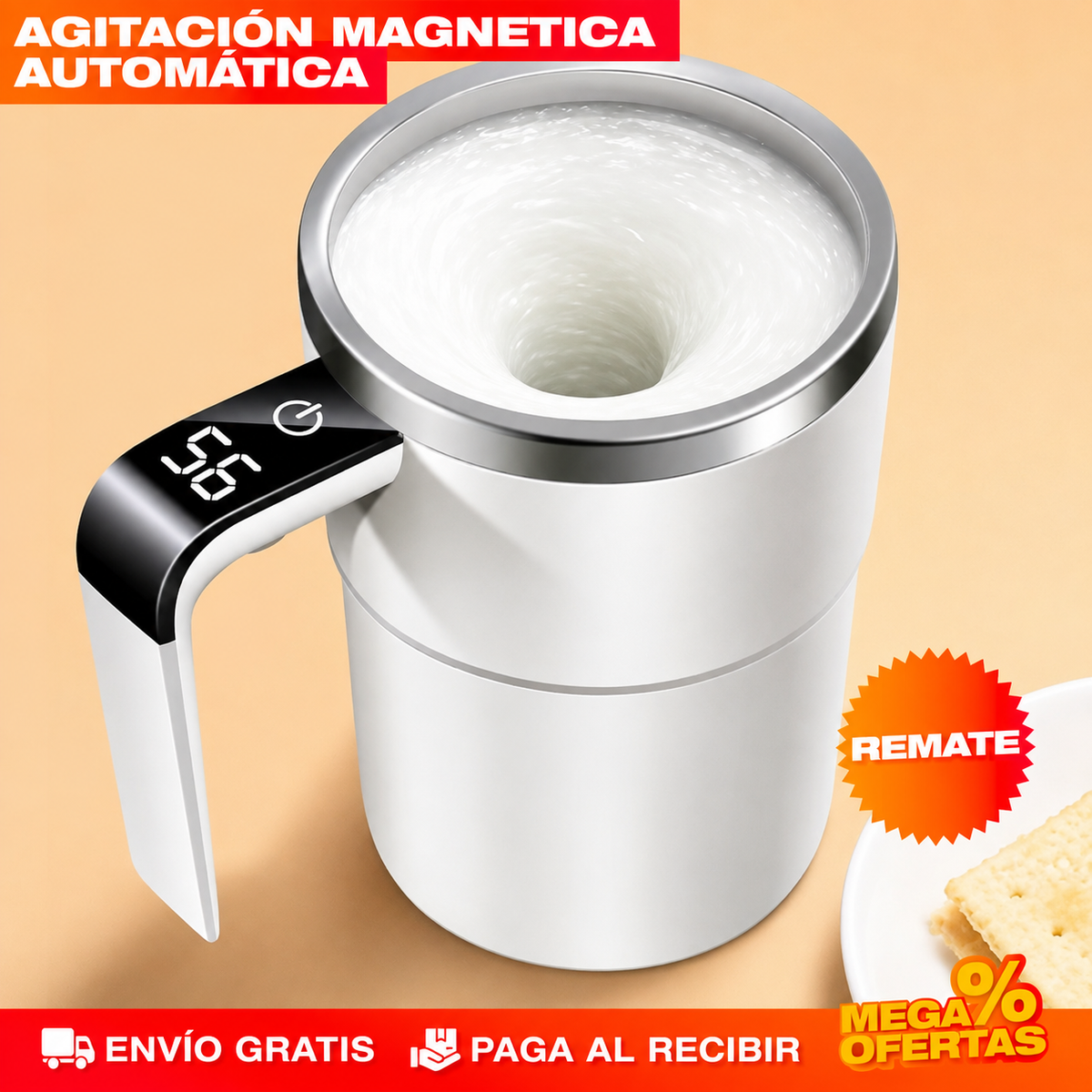 Taza mezcladora digital inteligente - mezcla tu café en segundos.